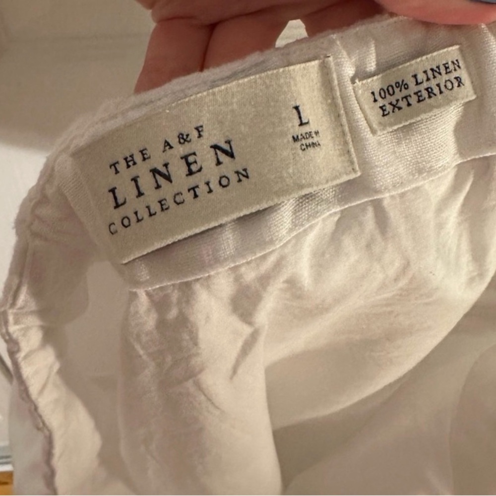 Abercrombie & Fitch Cream linen Midi Skirt - Picture 2 of 2